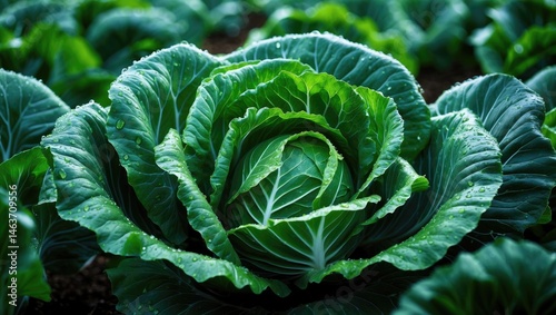 Wallpaper Mural Close-up image of a cabbage plant showcasing healthy leafy greens in a garden Torontodigital.ca