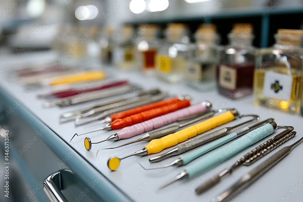 Dental Tools Arranged on a Countertop Dental Tools Arranged on a Countertop