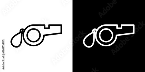 Whistle icon set in line.