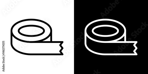 Tape icon set in line.