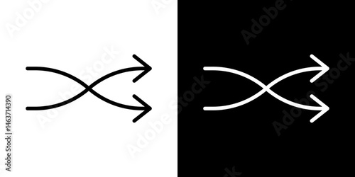 Shuffle icon set in line.