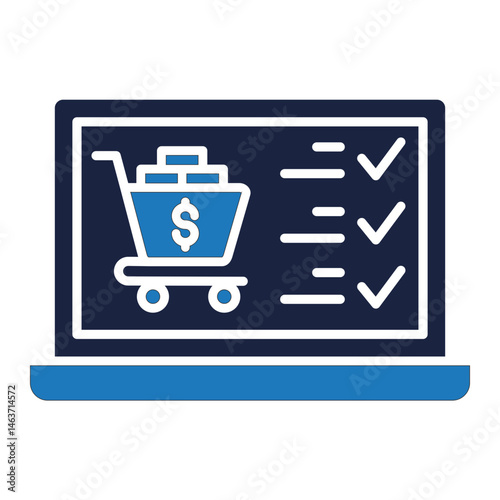online shopping icon style blue