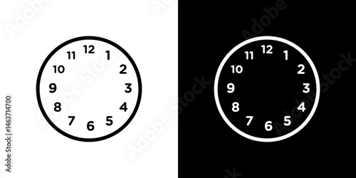 Clock face icon set in line.