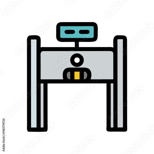 Security Gate Icon Representing Airport Checkpoint and Screening Area