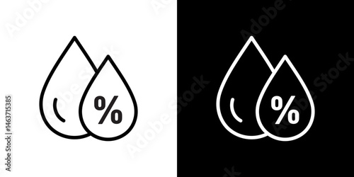 Humidity icon set in line.
