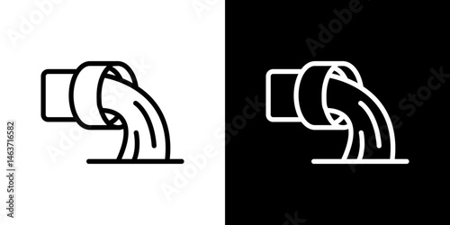 Wastewater icon set in line.