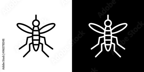 Mosquito icon set in line.
