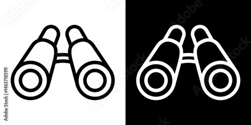 Binoculars icon set in line.