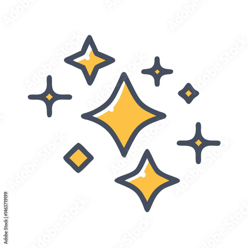 Shining Sparkles Icon Representing Clean Finish and Polished Appearance