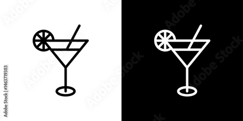 Citrus Glass icon set in line.