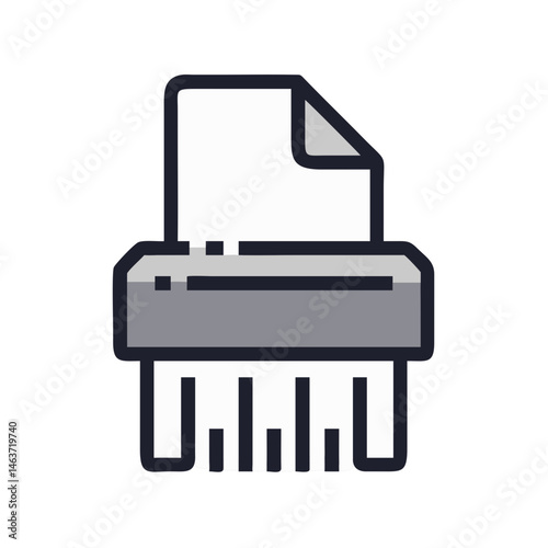 Shredded Paper Icon Representing Destroyed File and Confidential Document Disposal