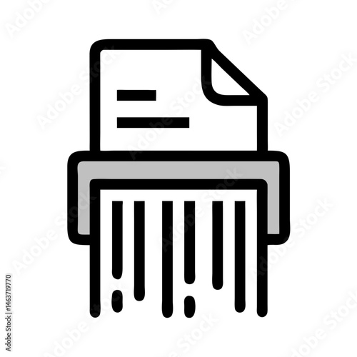 Shredded Paper Icon Representing Destroyed File and Confidential Document Disposal