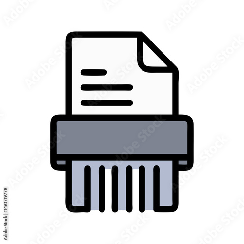 Shredded Paper Icon Representing Destroyed File and Confidential Document Disposal