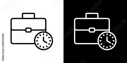 Office time icon set in line.