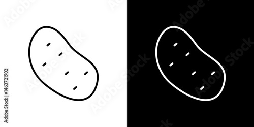 Potato icon set in line.