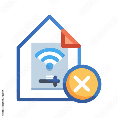 Smart Home with File Removal Symbol Representing Digital Decluttering and Data Management