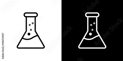 Flask icon set in line.