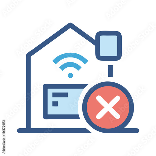 Smart Home with File Removal Symbol Representing Digital Decluttering and Data Management