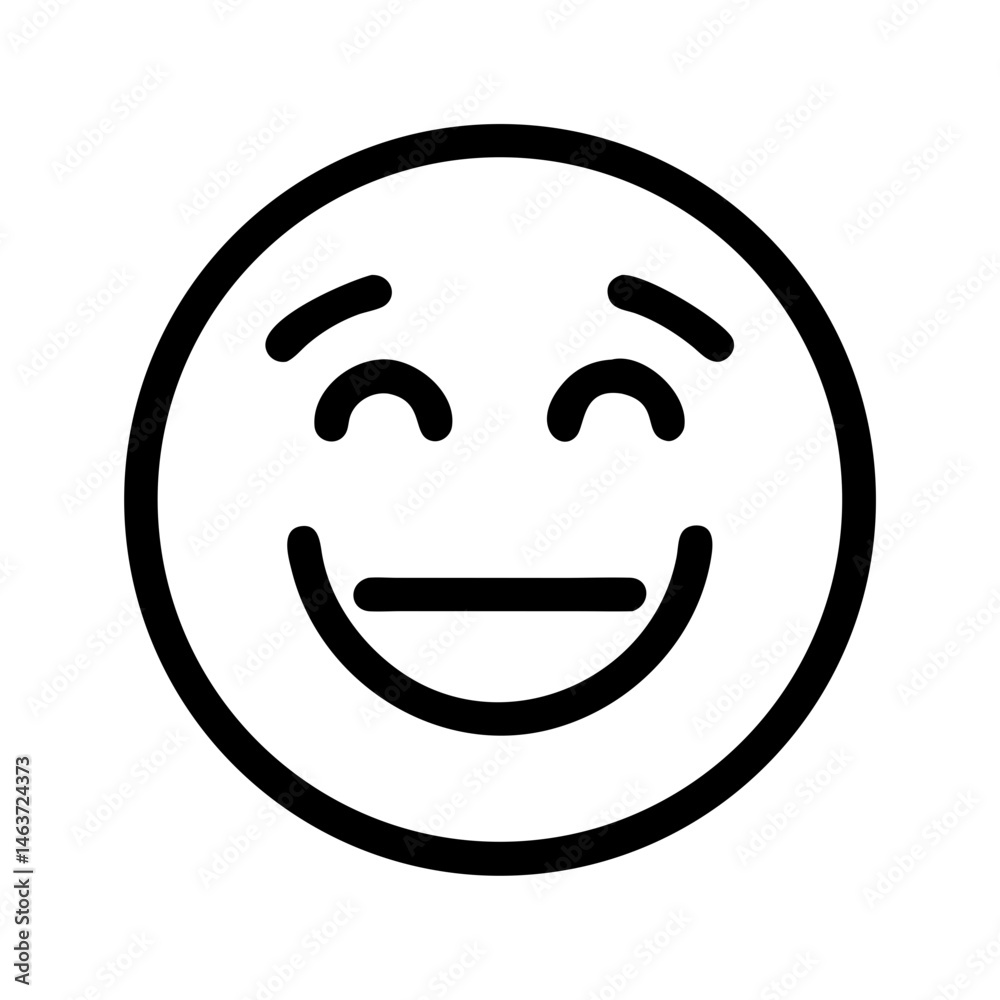 Smiling Face Icon Representing Positive Emotion and Happiness Smiling Face Icon Representing Positive Emotion and Happiness