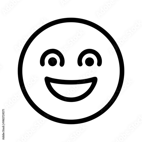 Smiling Face Icon Representing Positive Emotion and Happiness