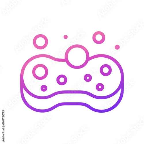 Soapy Sponge Icon Representing Cleaning Pad and Scrubbing Tool
