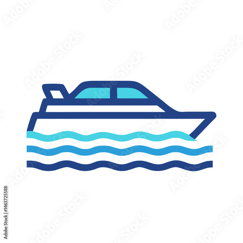 Speedboat Icon Representing Maritime Border Transport and Fast Water Navigation