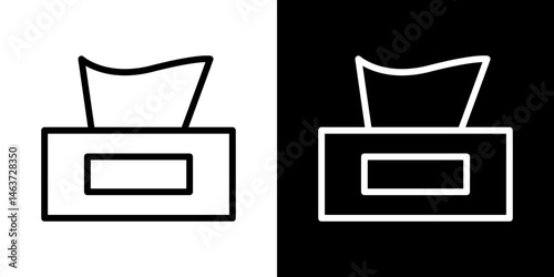 Tissue box icon set in line.