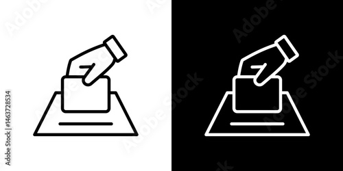 Ballot icon set in line.