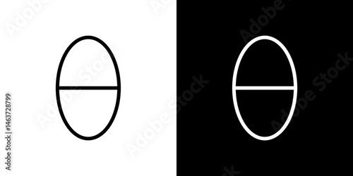 Theta icon set in line.