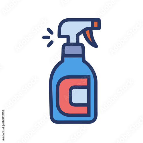 Spray Bottle Icon Representing Surface Cleaner and Disinfection Tool
