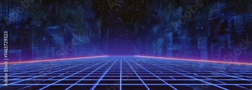 Cyberpunk Futuristic Gridded Pathway