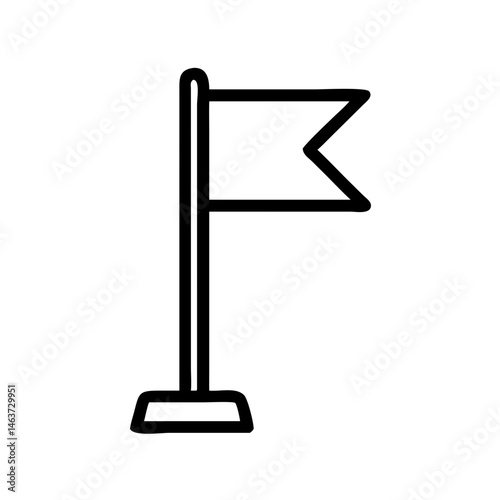 Standing Flag Icon Representing Set Goal and Achievement Target