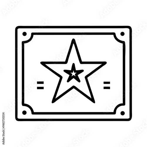 Star Plaque Icon Representing Walk of Fame and Celebrity Recognition