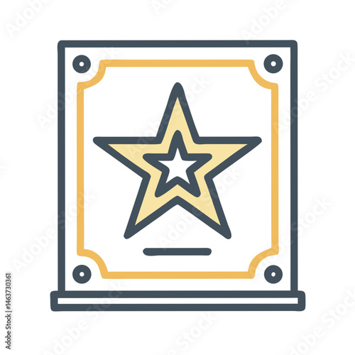 Star Plaque Icon Representing Walk of Fame and Celebrity Recognition