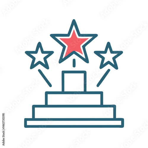 Star Podium Icon Representing Top Ranking and Celebrity Achievement