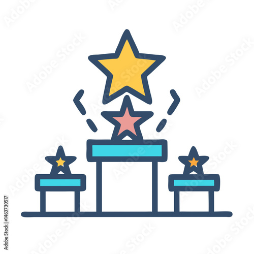 Star Podium Icon Representing Top Ranking and Celebrity Achievement