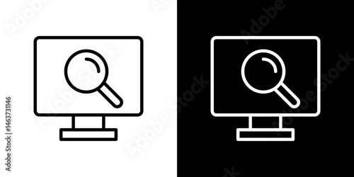 Search online icon set in line.