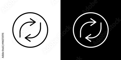 Arrows repeat icon set in line.