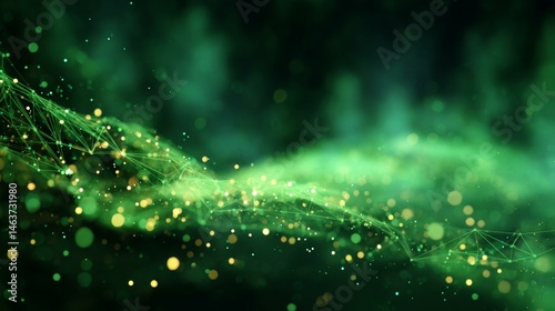 Abstract Green and Gold Digital Network Design