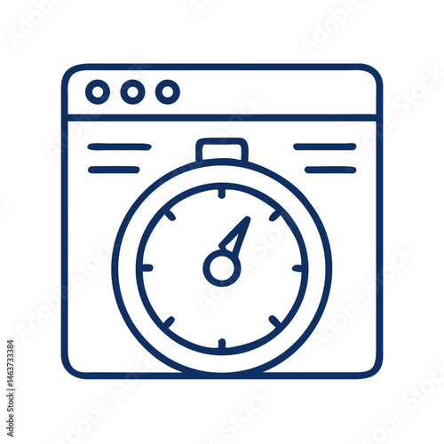 Stopwatch with Gauge Icon Representing Website Load Time and Performance Speed