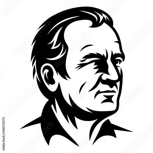 Elegant Black and White Portrait of a Distinguished Gentleman with Hairstyle