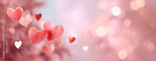 Romantic Heart-Shaped Illustration Background