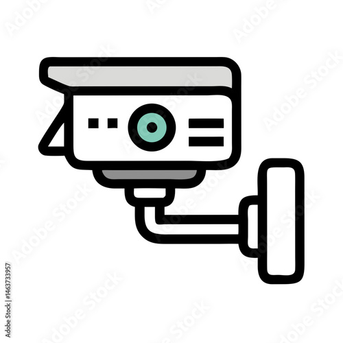 Surveillance Camera Icon Representing Border Monitoring and Security Surveillance