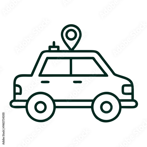 Taxi Cab Icon Representing Ride-Hailing Service and Urban Transportation