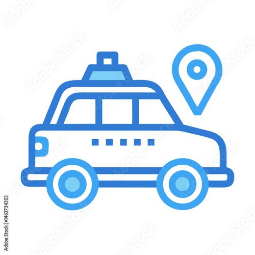 Taxi Cab Icon Representing Ride-Hailing Service and Urban Transportation