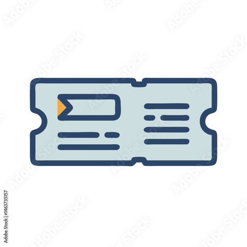 Ticket Stub Icon Representing Boarding or Travel Pass Document