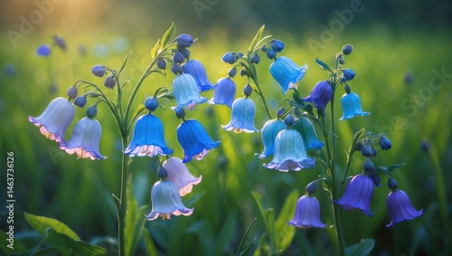 Wild harebell plant and flower in natural Scandinavian landscape