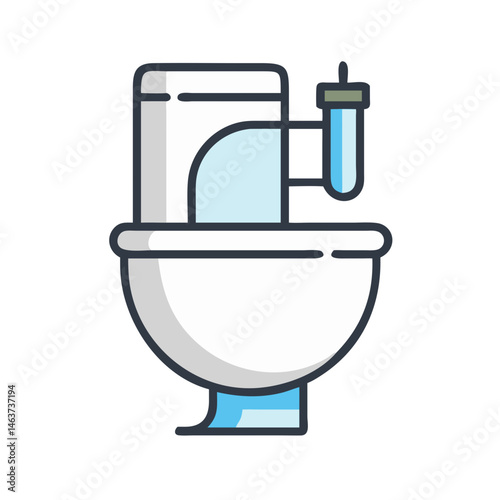 Toilet Bowl Icon Representing Sanitary Fixture and Bathroom Plumbing
