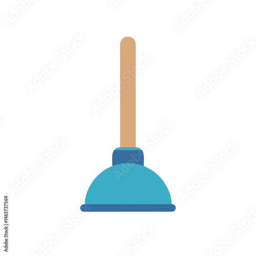 Toilet Plunger Icon Representing Plumbing Tool and Clog Removal Equipment