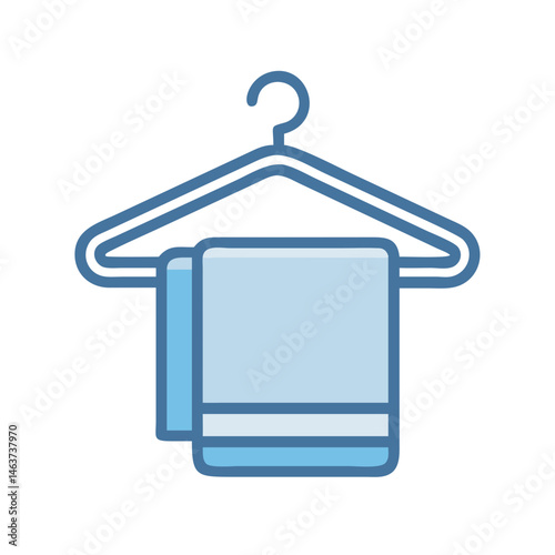Towel on Rack Icon Representing Bathroom Linen and Home Essentials